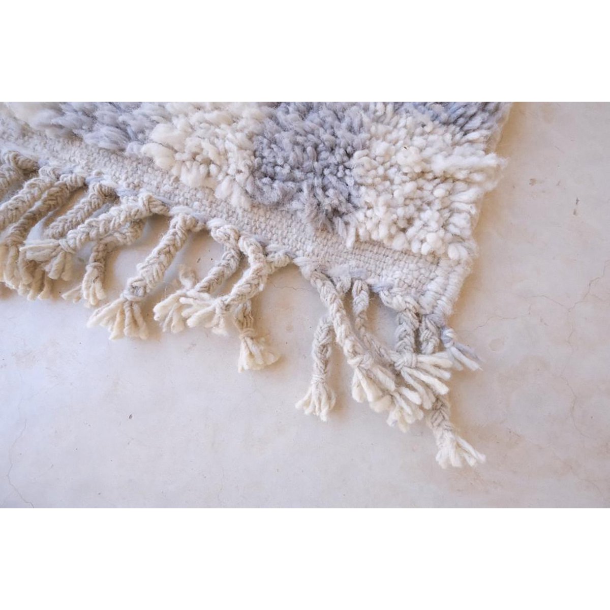 Checkered Berber Wool Rug 160 x 240 cm - Gray