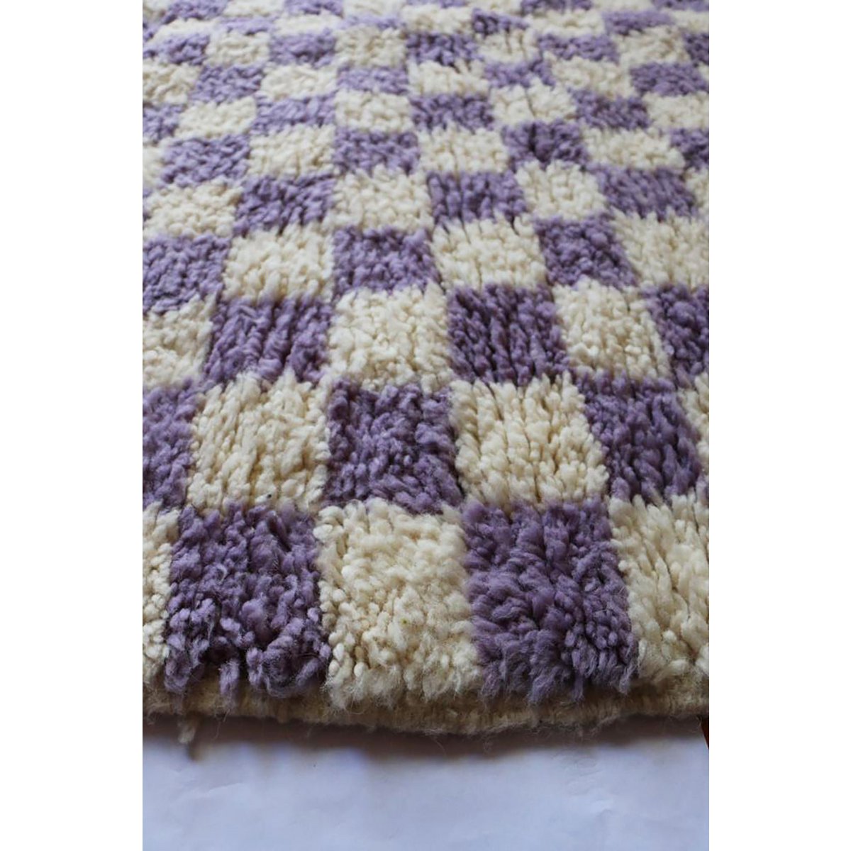 Checkered Berber Wool Rug 175 x 268 cm - Lilac