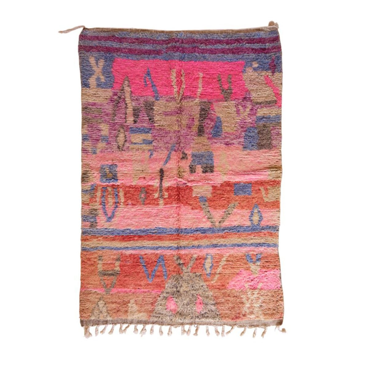 Moroccan Berber Wool Rug 157 x 240 cm - Eclectic Pink and Orange