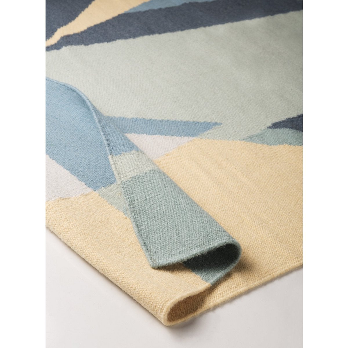 Graphic Wool Rug 110cm x 160cm - Blue