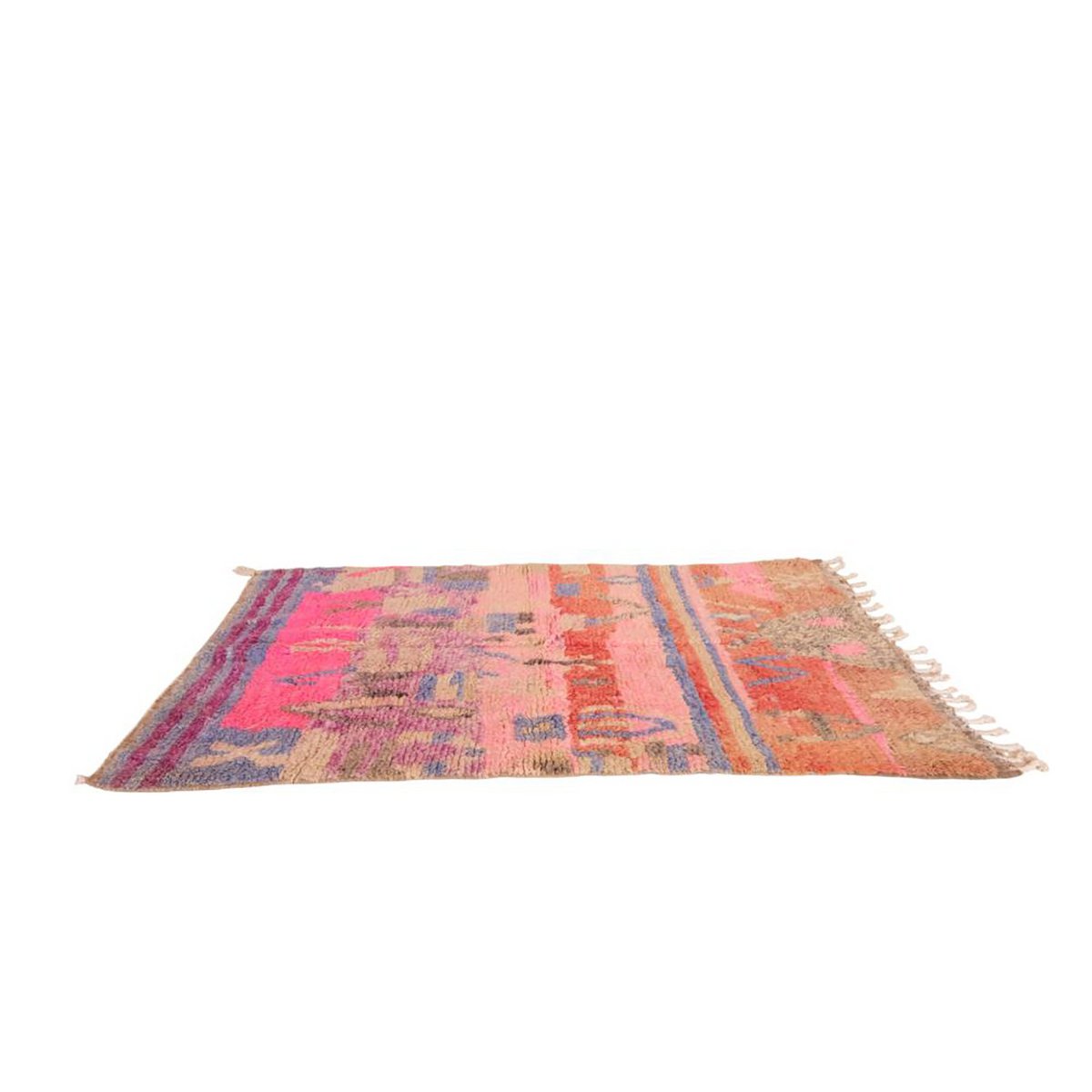 Moroccan Berber Wool Rug 157 x 240 cm - Eclectic Pink and Orange