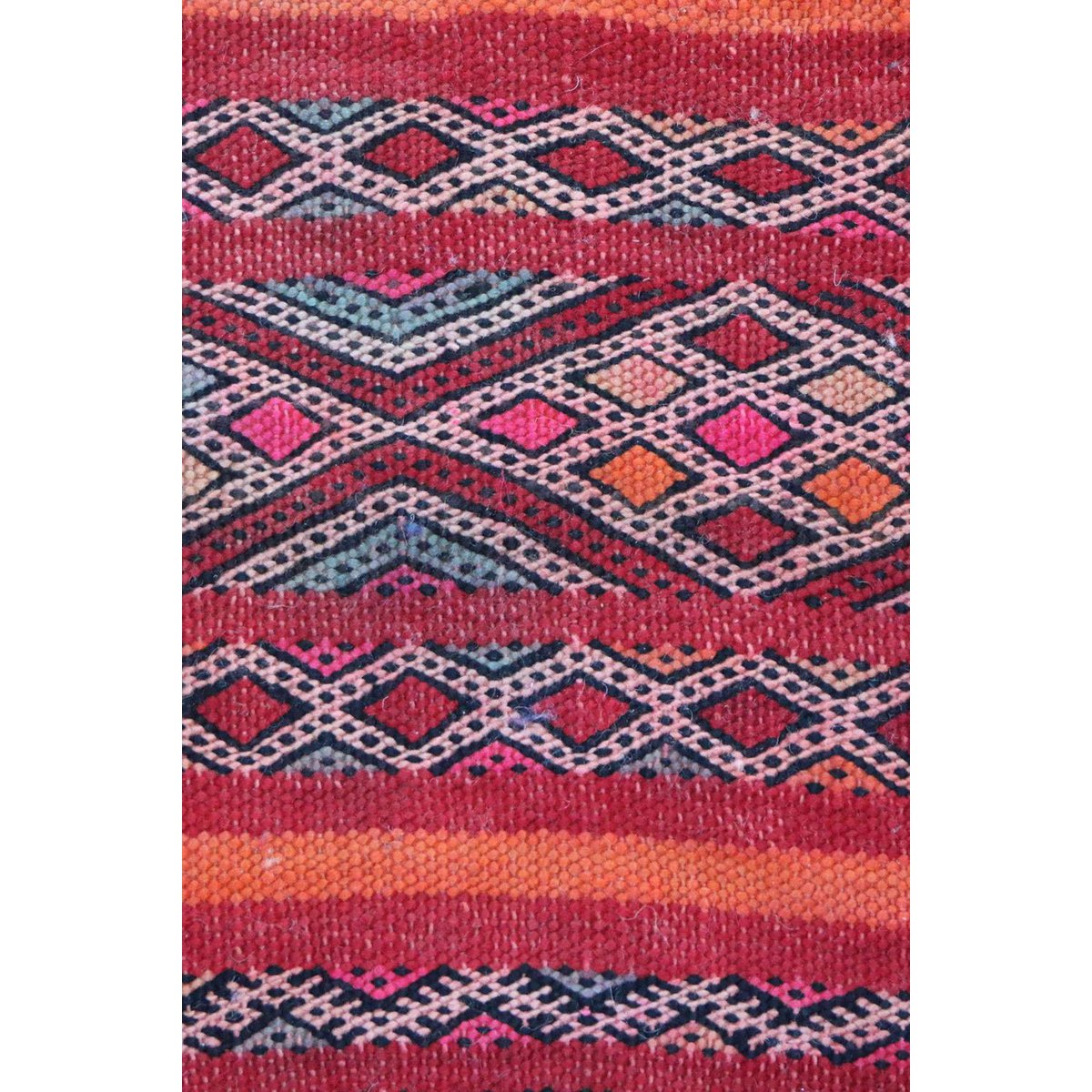 Moroccan Kilim Berber Wool Rug 150 x 285 cm - Red