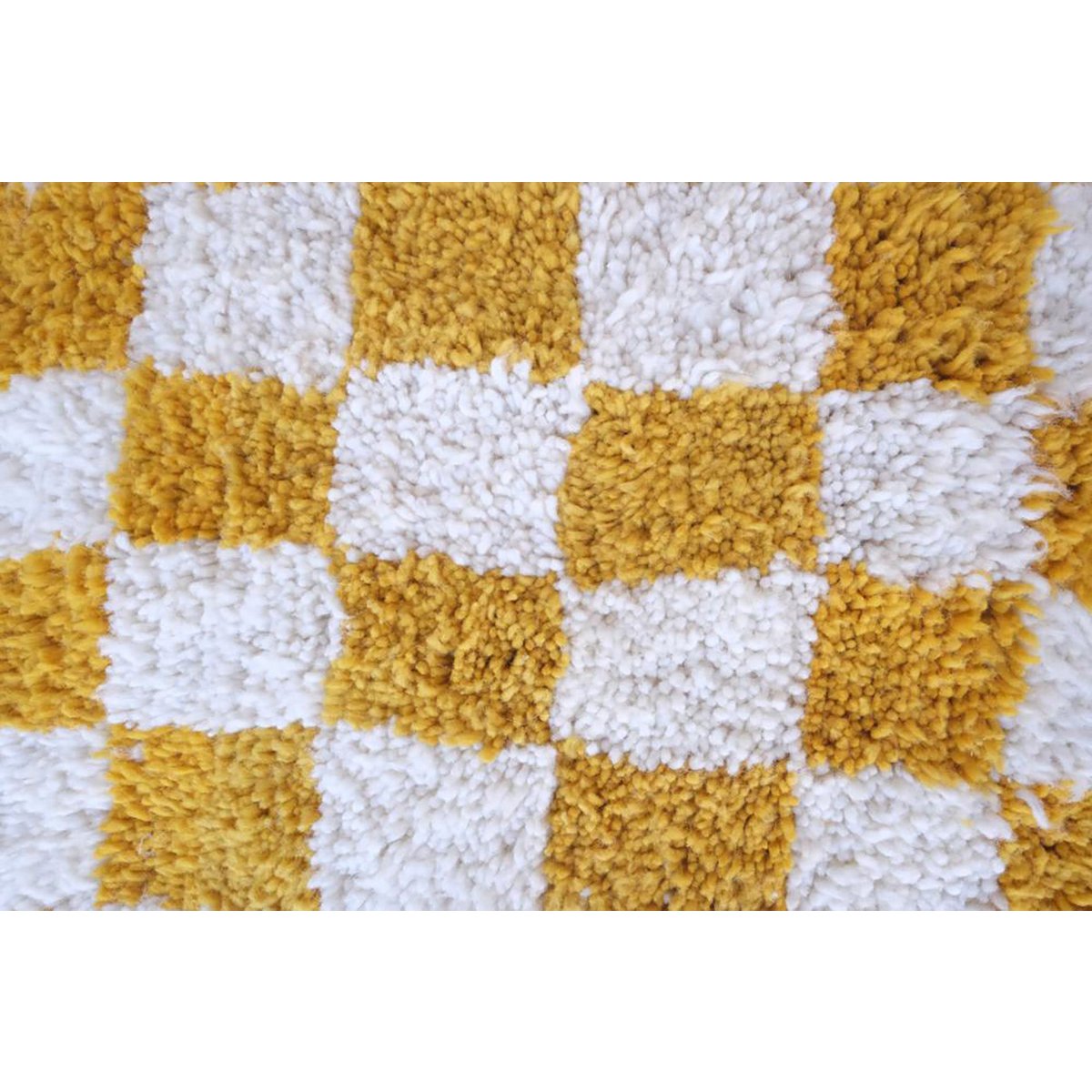 Checkered Berber Wool Rug 156 x 234 cm - Ochre
