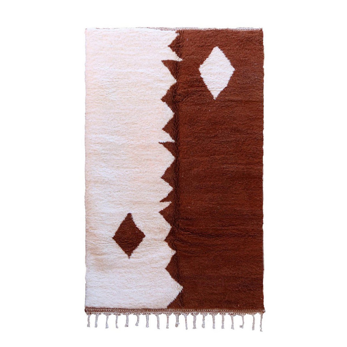 Moroccan Berber Wool Rug 164 x 273 cm - Off-white/Brown