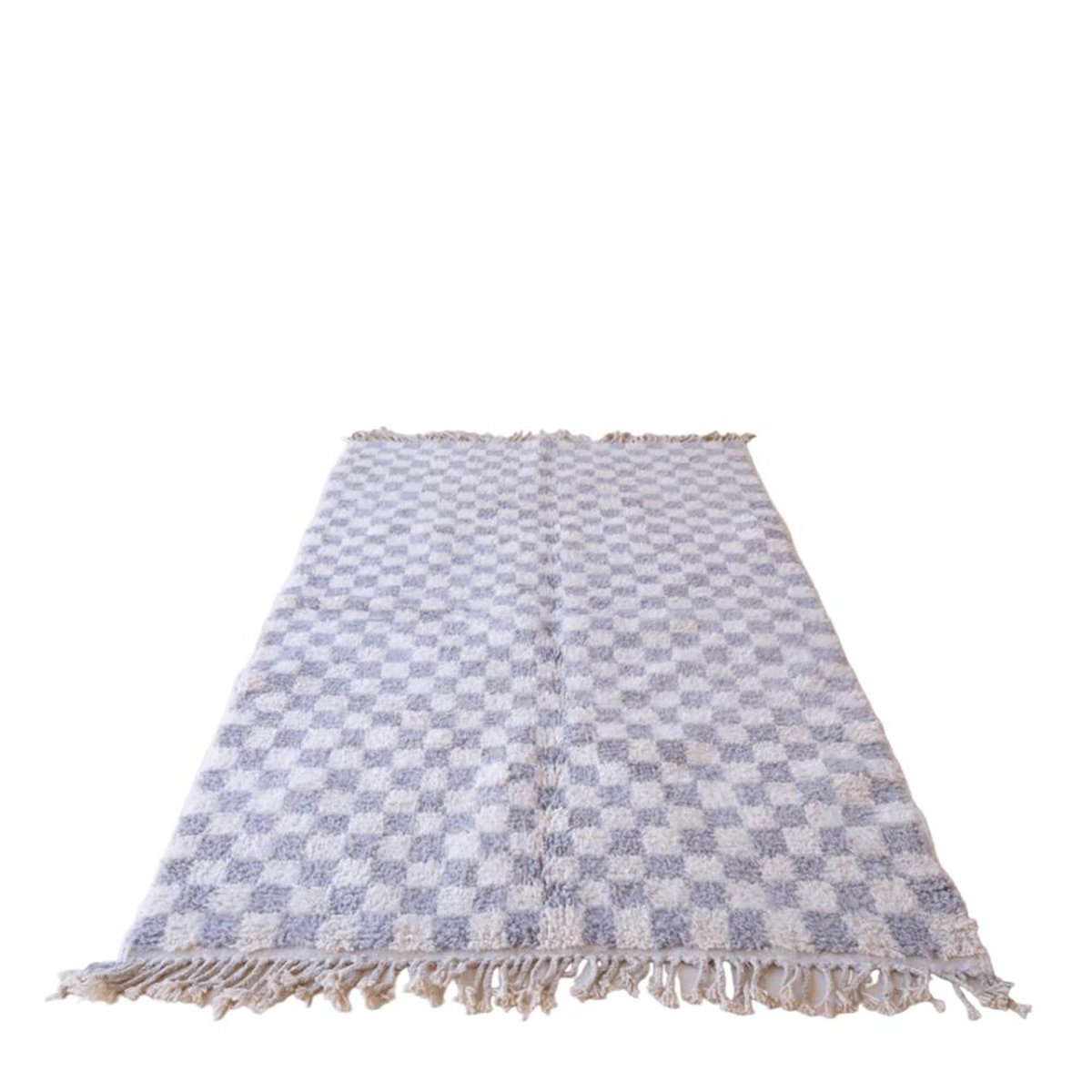 Checkered Berber Wool Rug 160 x 240 cm - Gray