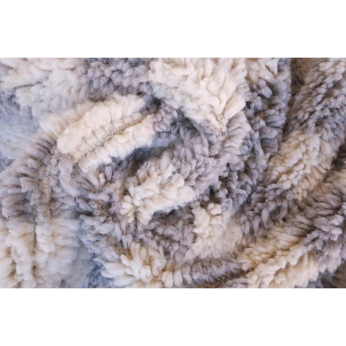 Checkered Berber Wool Rug 160 x 240 cm - Gray
