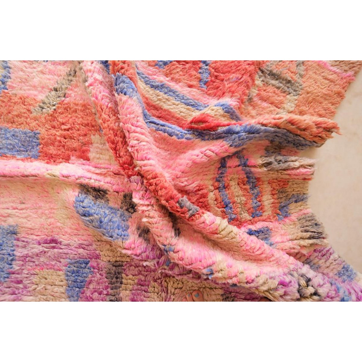Moroccan Berber Wool Rug 157 x 240 cm - Eclectic Pink and Orange