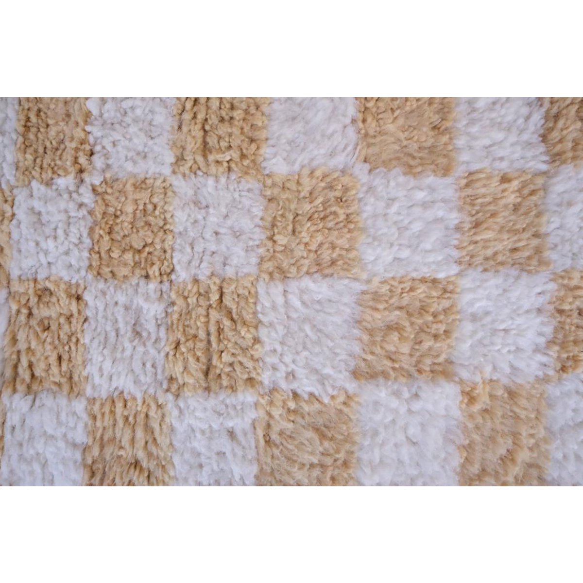 Checkered Berber Wool Rug 164 x 251 cm - Nude