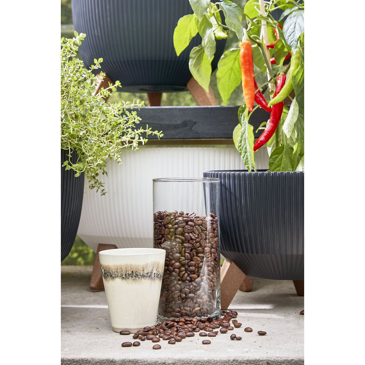 Doppio Flowerpot - H22 x Ø47 cm - Black