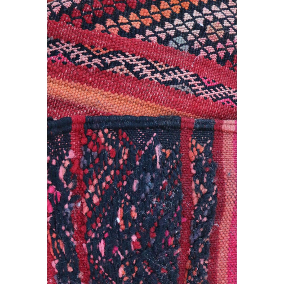 Moroccan Kilim Berber Wool Rug 150 x 285 cm - Red