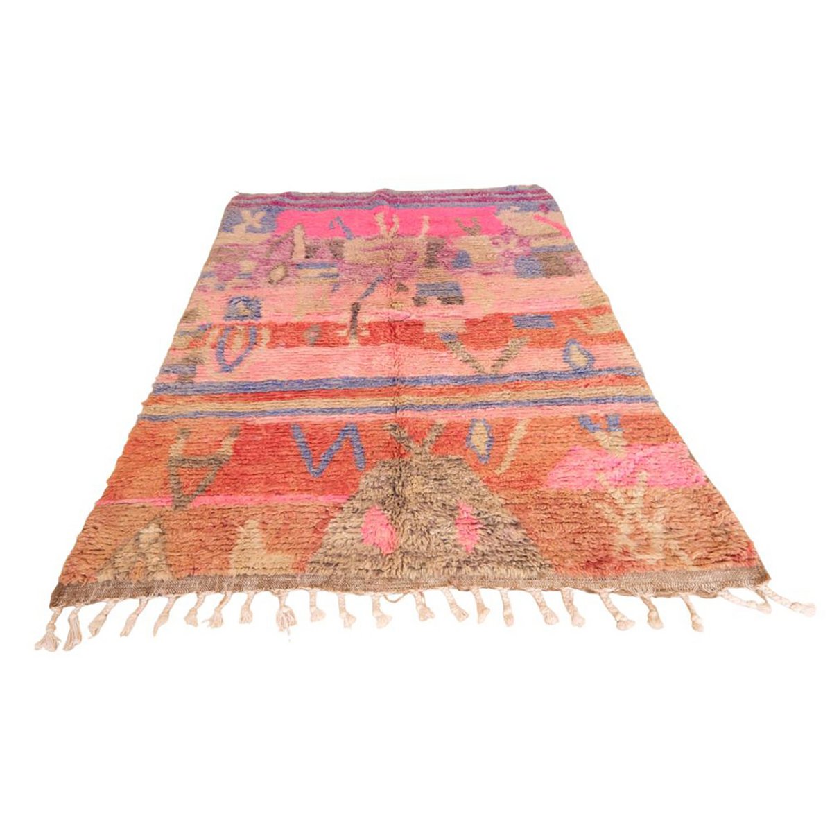 Moroccan Berber Wool Rug 157 x 240 cm - Eclectic Pink and Orange