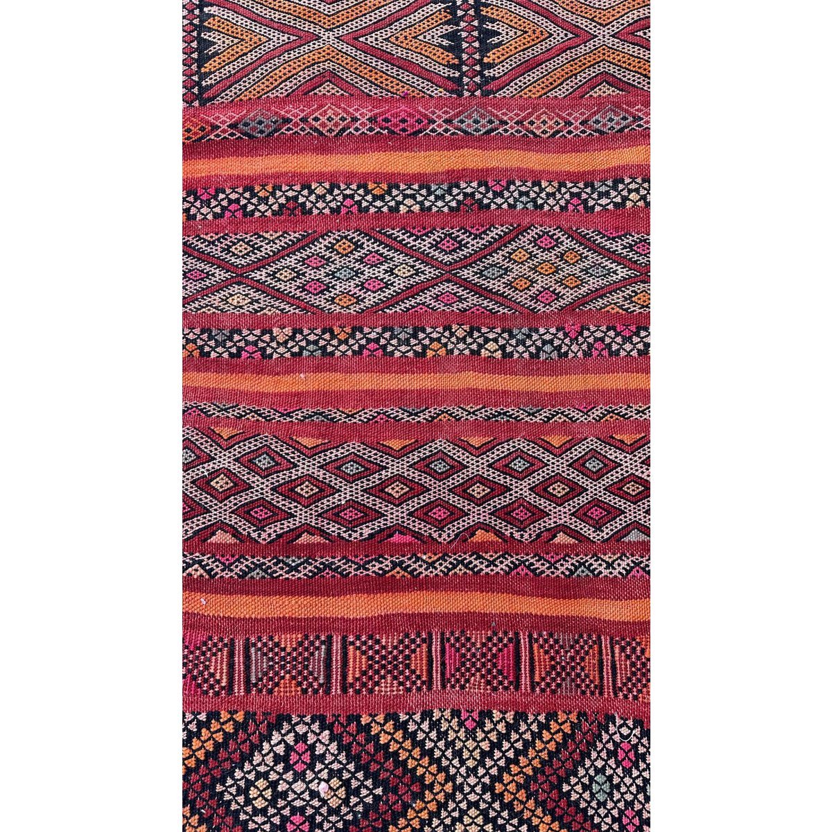 Moroccan Kilim Berber Wool Rug 150 x 285 cm - Red