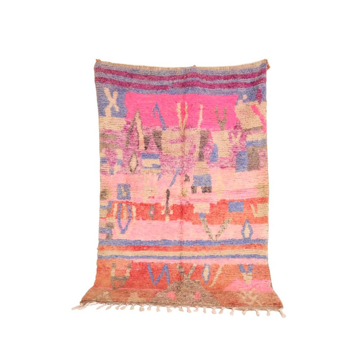 Moroccan Berber Wool Rug 157 x 240 cm - Eclectic Pink and Orange