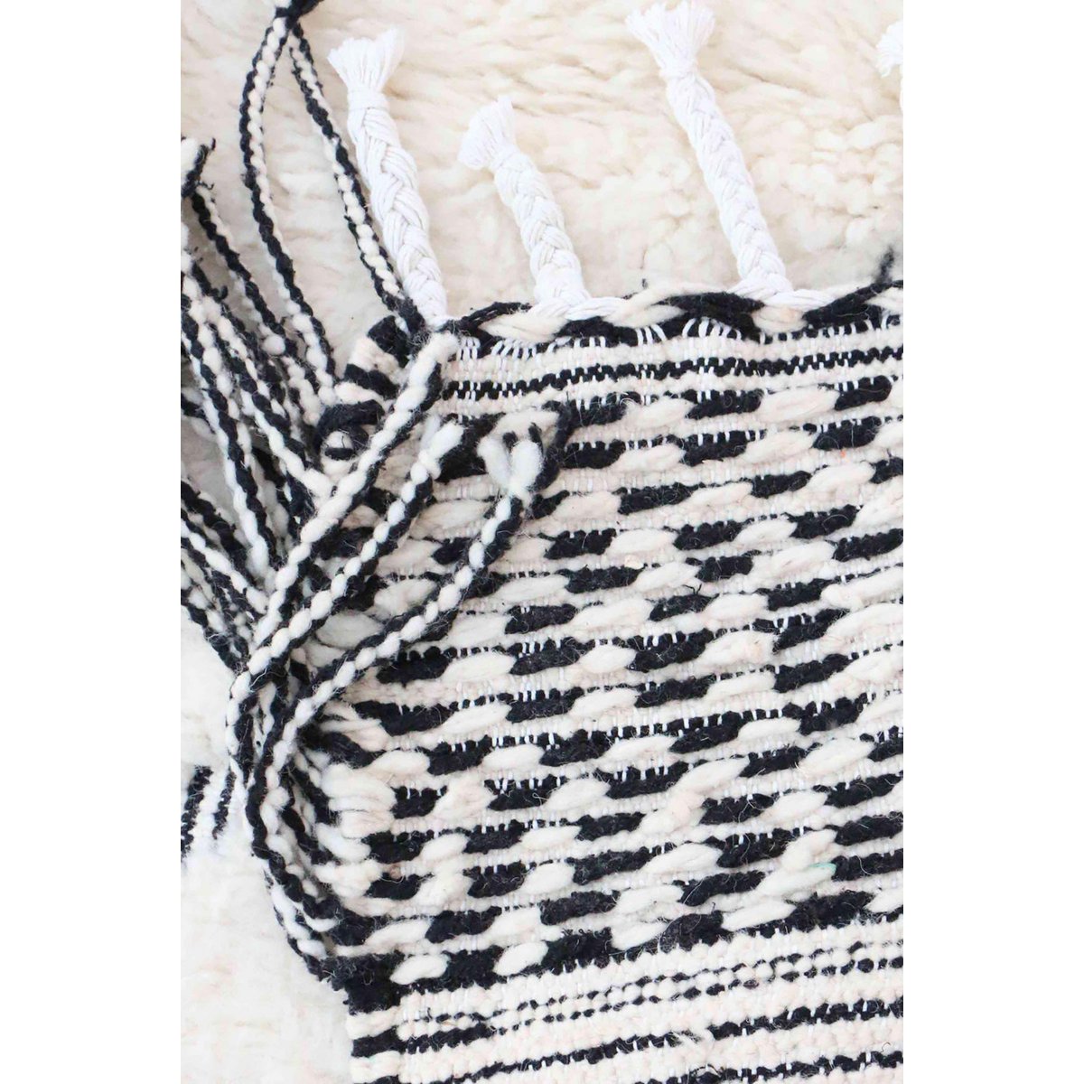 Moroccan Berber Wool Rug 136 x 213 cm - Black Diamonds