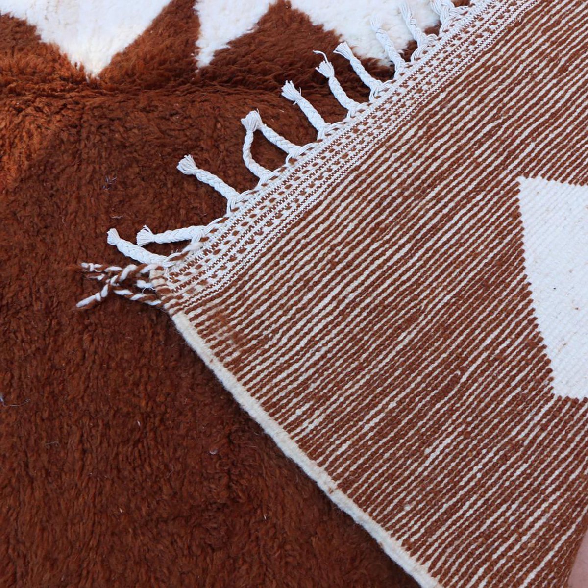 Moroccan Berber Wool Rug 164 x 273 cm - Off-white/Brown