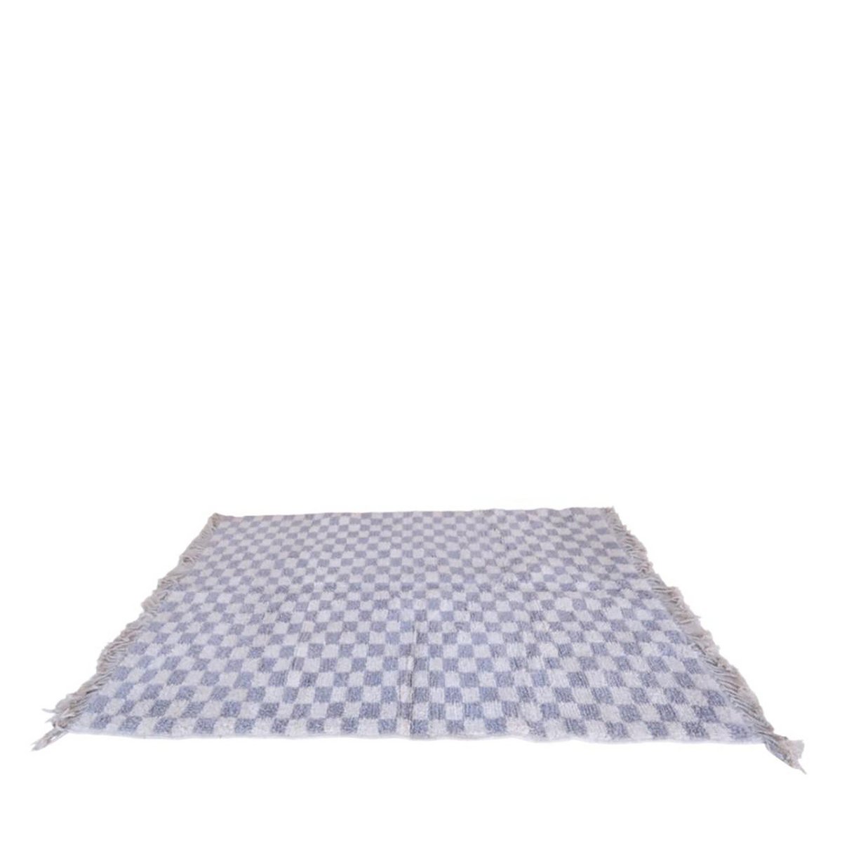 Checkered Berber Wool Rug 160 x 240 cm - Gray