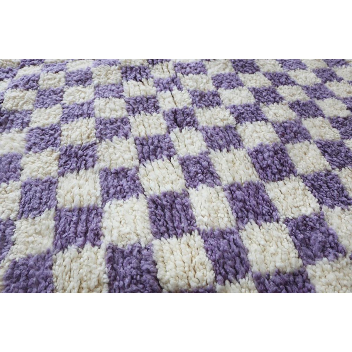Checkered Berber Wool Rug 175 x 268 cm - Lilac
