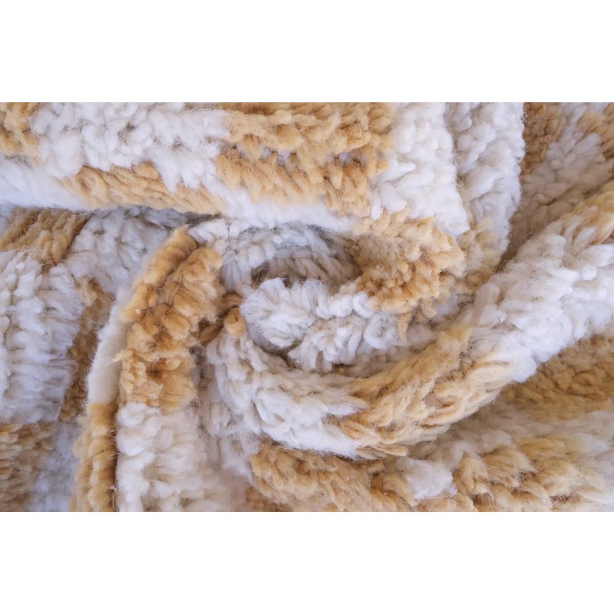 Checkered Berber Wool Rug 164 x 251 cm - Nude