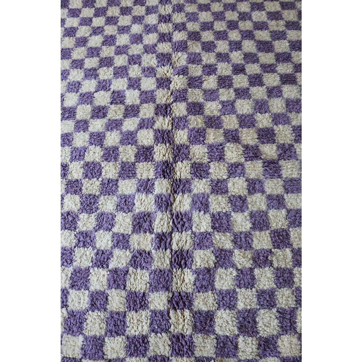 Checkered Berber Wool Rug 175 x 268 cm - Lilac