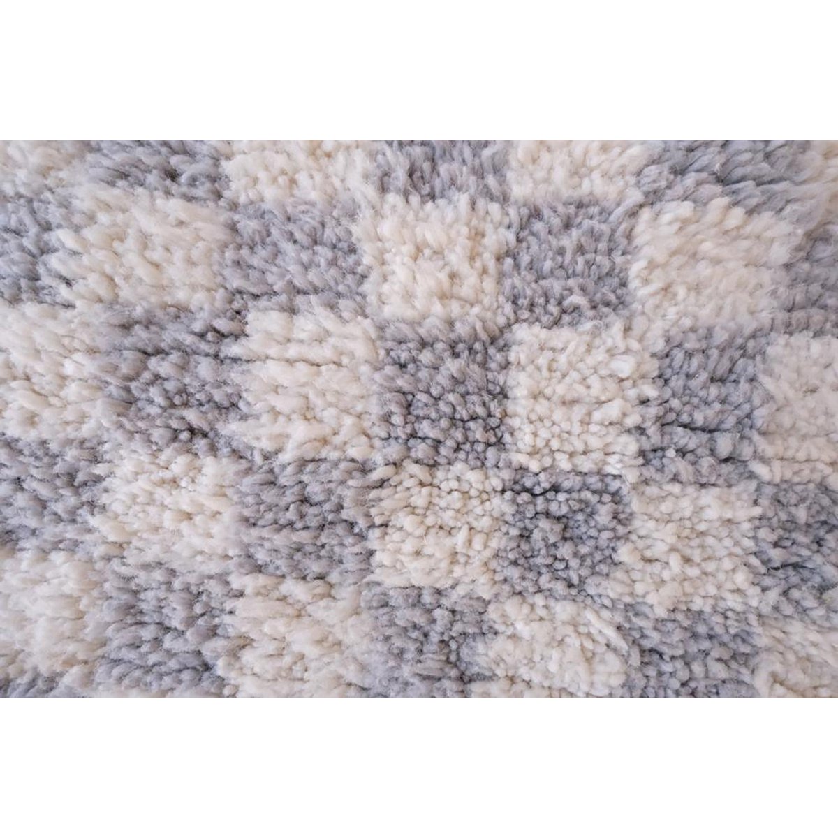 Checkered Berber Wool Rug 160 x 240 cm - Gray