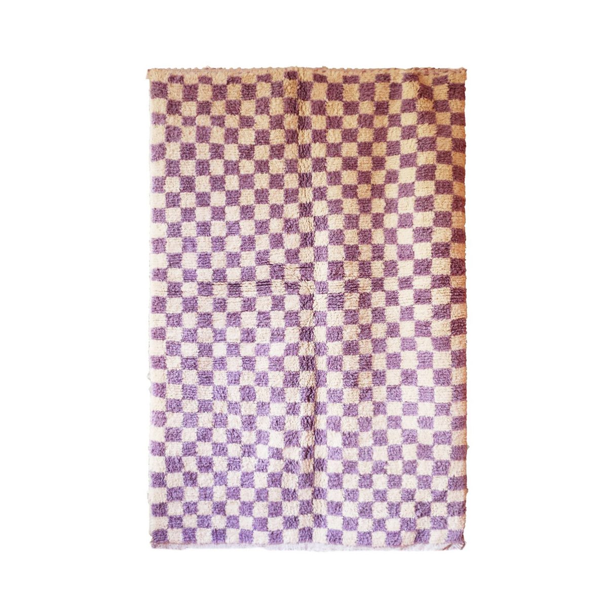 Checkered Berber Wool Rug 175 x 268 cm - Lilac