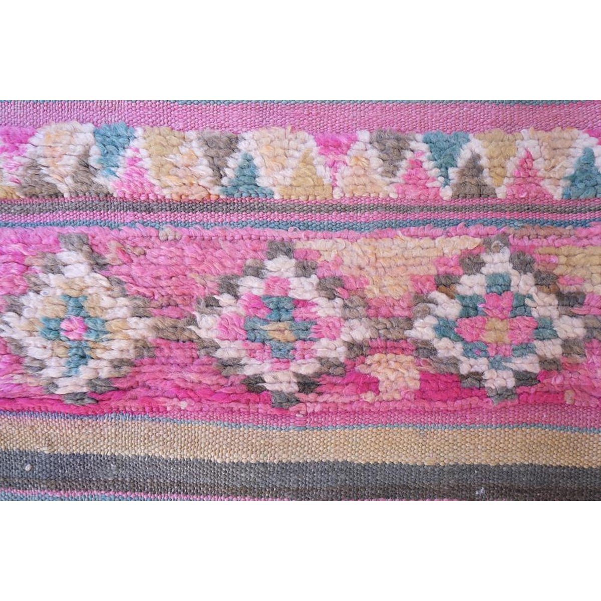 Moroccan Kilim Berber Wool Rug 155 x 363 cm - Pink