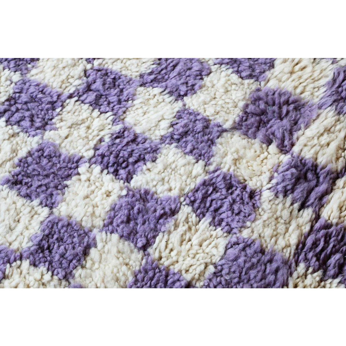 Checkered Berber Wool Rug 175 x 268 cm - Lilac