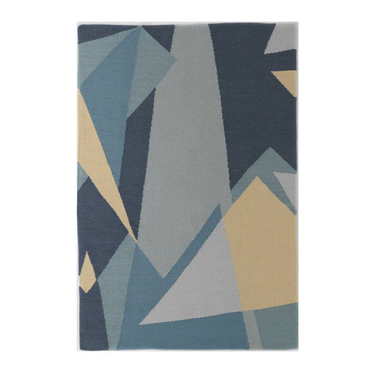 Graphic Wool Rug 110cm x 160cm - Blue