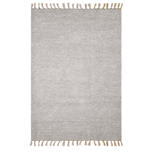 Hand-woven Rug made from Recycled Cotton 170cm x 240cm - Gr-eige