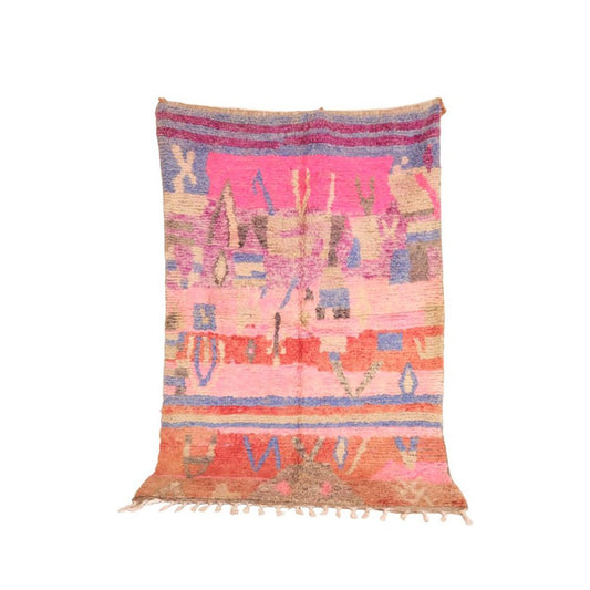Moroccan Berber Wool Rug 157 x 240 cm - Eclectic Pink and Orange