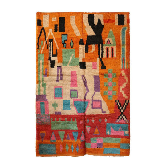 Moroccan Berber Wool Rug 209 x 316 cm - Multicolour Design